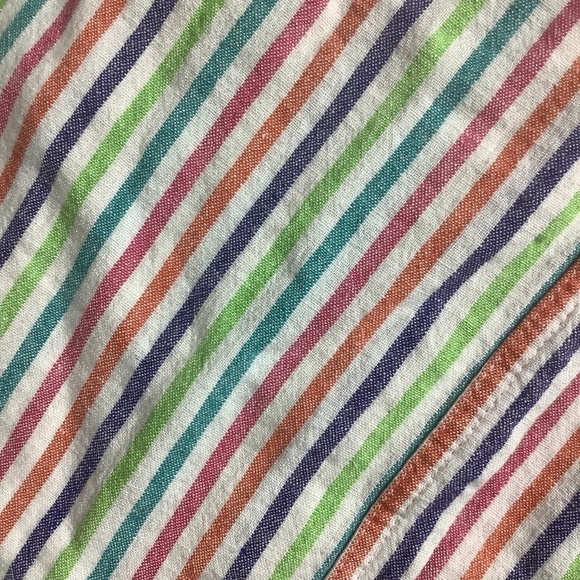 Linen Blend Striped Straight Leg Drawstring Pants L - Picture 10 of 11